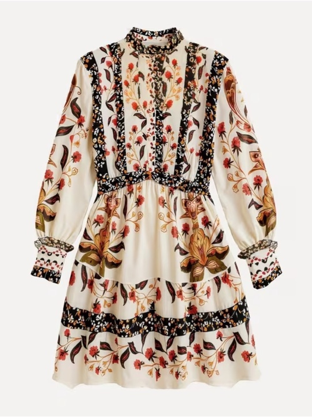 NWT Farm Rio Cream Berry Garden Mini Dress sz L